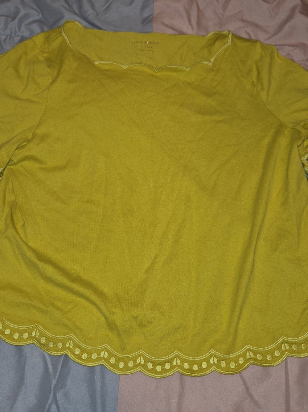 kate spade Bright Yellow Scallop-Trim Tunic